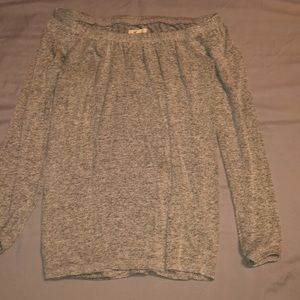 GREY OFF THE SHOULDER LONG SLEEVE